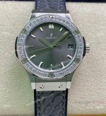 HB Factory Hublot Classic Fusion 33mm Women Diamond Bezel Rhonda Quartz Watch